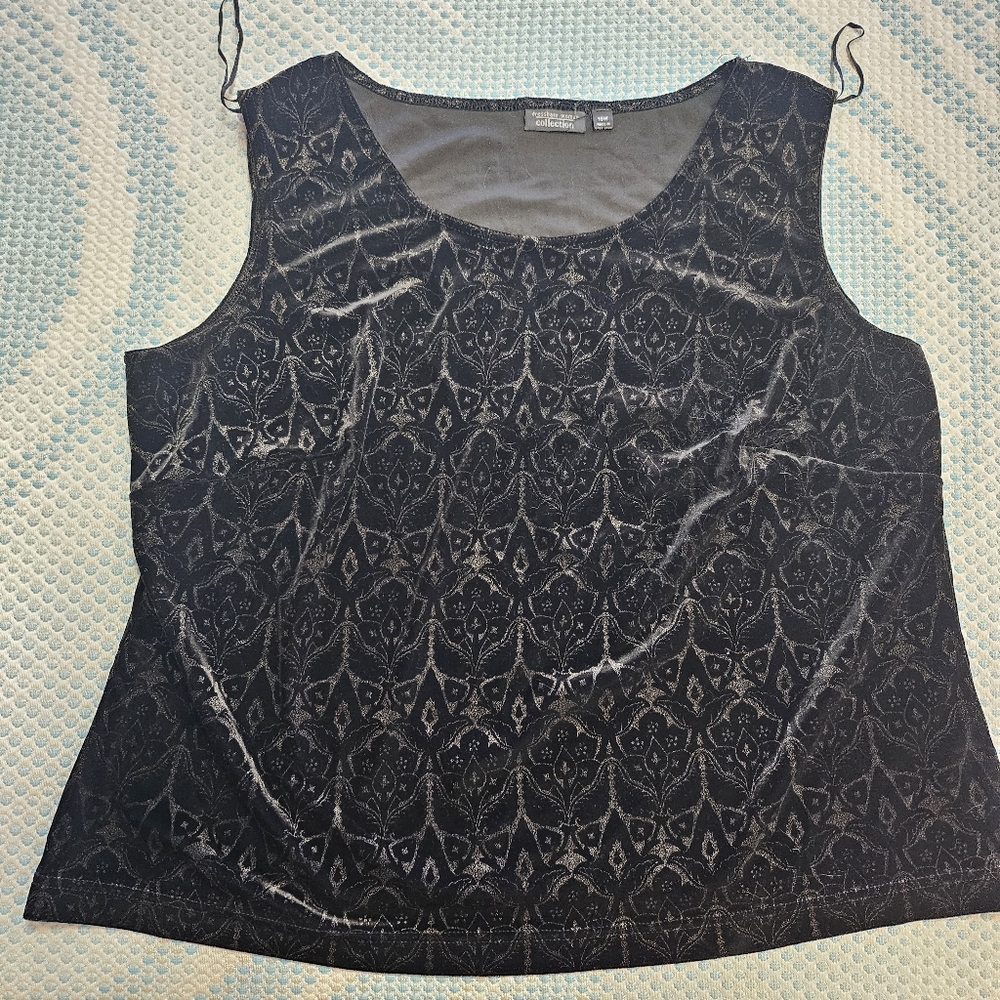 dressbarn Black Scoop Neck Sleeveless Tank Top
